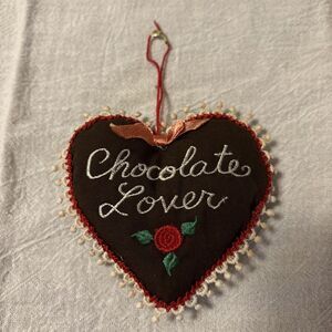 Chocolate Lover Plush Heart Ornament